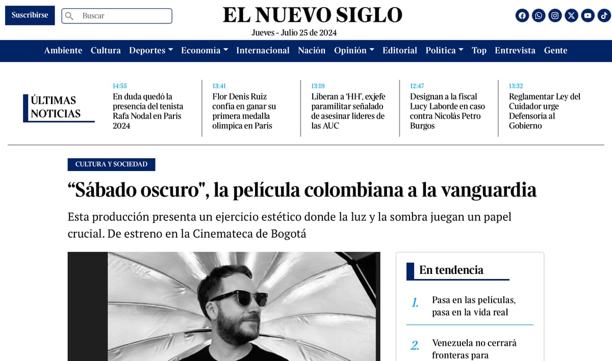 Sábado Oscuro, la película colombiana a la vanguardia